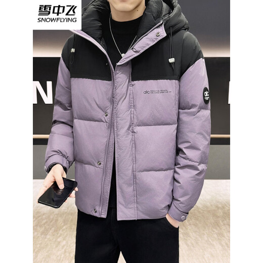 Snow Flying (SNOWFLYING) high-end men's down jacket men's winter 2025 new hooded light luxury trendy thickened windproof warm jacket trendy black 2XL 140-160Jin Jin equals 0.5 kg