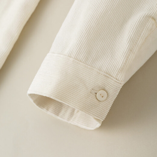 Inman Simple Commuting Long Sleeve Shirt Women's 2025 Autumn Embroidered Casual Corduroy Layer Shirt Beige M