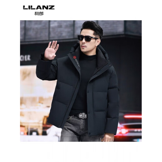 LILANZ Зимняя одежда для папы для молодых и средних лет, белая утиная пуховая куртка с отворотами и капюшоном, корейский пуховик, мужская простая куртка, мужская, зеленая, 2519-съемная подкладка на утином пуху, 14XL (190)