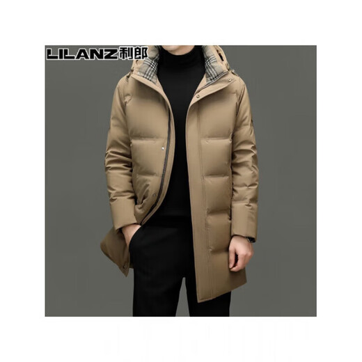 LILANZ Men's Mid-Length Down Jacket Winter New Fashionable Thickened Warm and Coldproof Jacket for Young and Middle-aged Men Black 14XL (190)