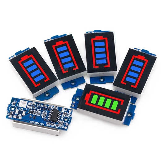 Dengshitang 1-8S lithium battery pack power indicator board display power indicator electric vehicle battery display module power detection module DIY display with reverse connection protection 6S lead-acid battery battery (blue display)