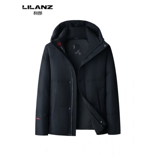 LILANZ Зимняя одежда для папы для молодых и средних лет, белая утиная пуховая куртка с отворотами и капюшоном, корейский пуховик, мужская простая куртка, мужская, зеленая, 2519-съемная подкладка на утином пуху, 14XL (190)