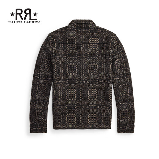 RRL Men's 26 Spring Jacquard Knitted Wool Shirt-Sweater Jacket RL95621 001-Multicolor S
