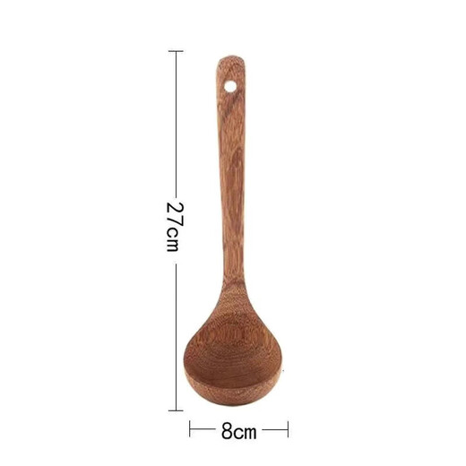Kaooseen chicken wing wooden spoon large soup drinking soup deepening wooden spoon unpainted wooden household kitchen porridge spoon porridge spoon 27cm chicken wing wooden spoon 1 pack