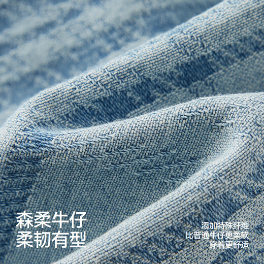 Semir Senrou | Denim shirt women's spring mid-length oversize off-shoulder long-sleeved shirt 103125105002