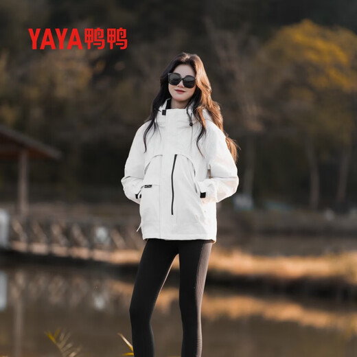 YAYA down jacket for men and women short 2025 winter new fashion outdoor workwear hooded windproof thickened warm jacket YX blue 3XL (190/104A)