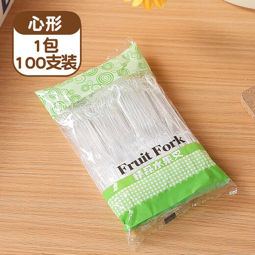 DNX fruit fork disposable fork and spoon canned portable storage transparent thickened fork household commercial food grade fruit picks love fork bag 200 pieces