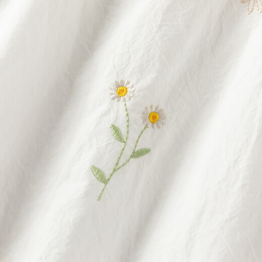 DAVE&BELLA children's shirts spring clothes for girls and older children long-sleeved casual embroidered white shirts