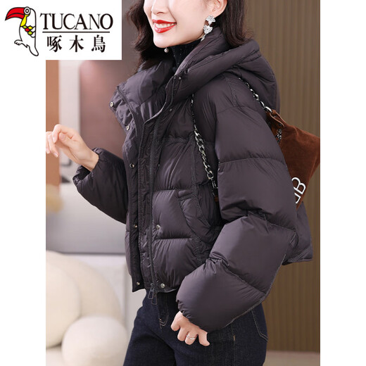 Woodpecker (TUCANO) brand white duck down 2026 new high-end fashion bun jacket thickened white duck down jacket Angora red M suitable for 105-115 Jin Jin is equal to 0.5 kg