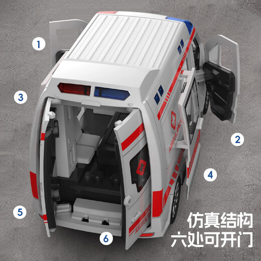 Honey Joy ambulance multi-door children's inertial scooter simulation medical car with lights and sound effects children's gift