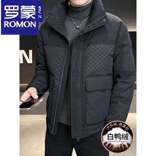 ROMON Men's Stand Collar Down Jacket 2025 Autumn and Winter High-end Thickened Winter Clothing Trendy Brand White Duck Down Jacket YR8811 Green M 105Jin Jin is equal to about 0.5 kg