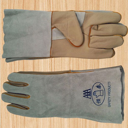 Jianyimao Hengtai welding protective gloves cowhide comfortable anti-scalding labor insurance insulation wear-resistant high temperature fireproof cord extension one size fits all Welding gloves fireproof cord double layer 2 pairs one size fits all