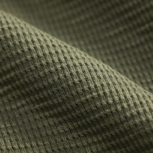 RRL Men's Spring 26 Garment Dyed Waffle Knitted Cotton Henley RL95601 300-Tree Green L