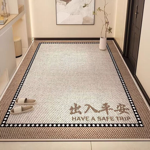 Pupan Cream Style Entry Door Floor Mat Belgian Velvet Living Room Bedroom Carpet Entrance Doorway Mat Resistant to Dirty Simple Sisal 160 230cm Newly Upgraded Anti-fouling Belgian Velvet