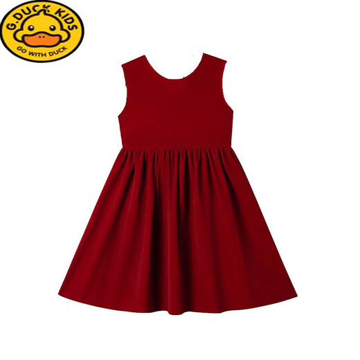G.duck3-16 years old children's clothing girls dress autumn and winter 2024 new style little girl style princess skirt suit children two pieces Q16 wine red skirt (single skirt) 140