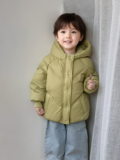 BALA suitable for 95 white duck down 2024 new style thickened hooded down jacket for boys and girls, type A, black 90cm