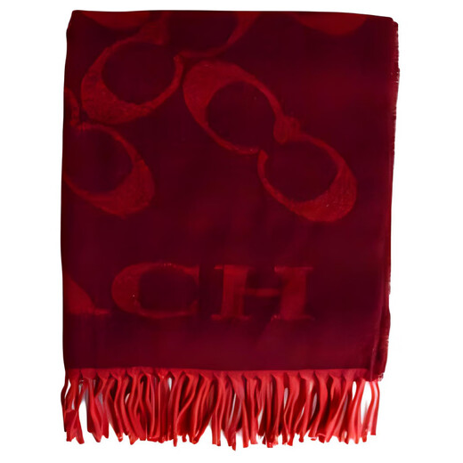 COACH tassel letter print wool scarf women's default F (one size fits all)
