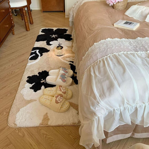 Fantasy warm color bedside blanket flocked three-dimensional machine washable master bedroom water-absorbent and wear-resistant bathroom corridor ins style 60x120 dark fragrance sparse shadow lengthened