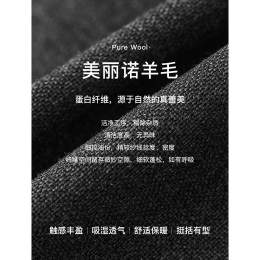 Langzi pure wool high-end commuting professional formal wear design temperament slim suit jacket 2025 spring new style dark gray M