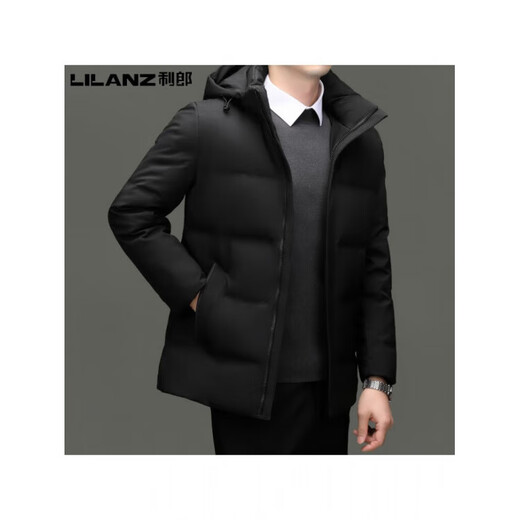 LILANZ利郎羽绒服男士新款冬季加厚白鸭绒中年商务休闲短款连帽外套 24063 卡其 14XL (175) (建议120-135斤)
