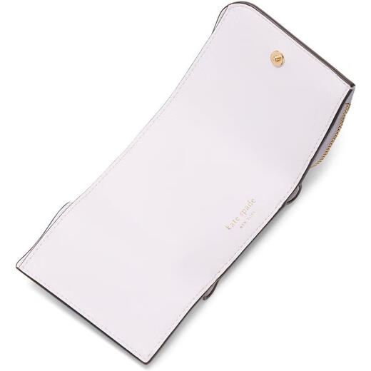 KATE SPADE women's tri-fold wallet storage portable anti-slip zipper folding light purple zipper initial