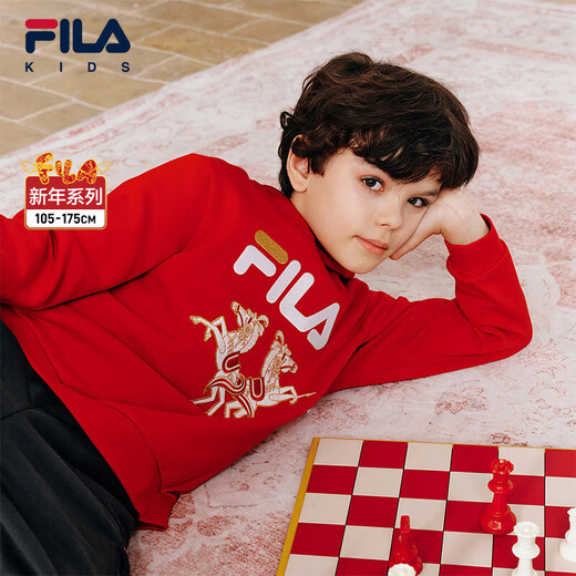 FILA children's sweatshirt 2026 spring men's and large children's hooded sweatshirt