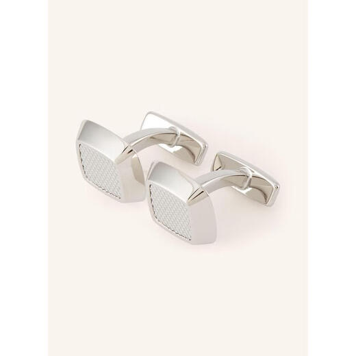 BOSS men's cufflinks fixed decorative metal square business banquet accessories simple Silver 2 pieces