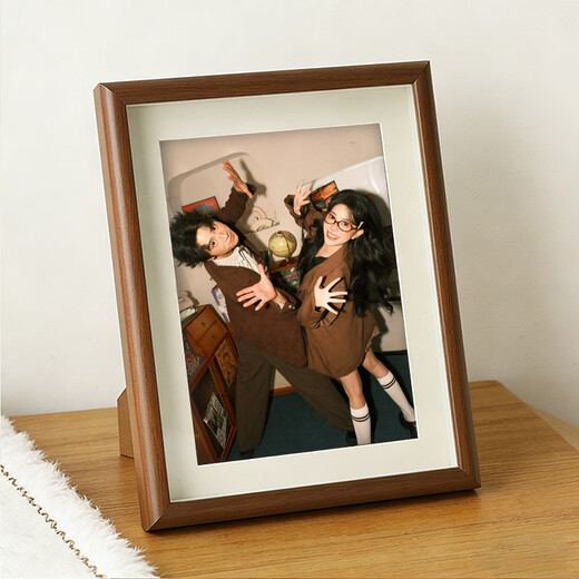 Jinlongxing A4 photo frame table walnut color wooden photo frame wall photo photo frame photo frame wedding baby picture frame