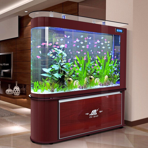 Opel fish tank aquarium living room large household ecological glass aquarium goldfish tank screen entrance 1 meter long bottom filter