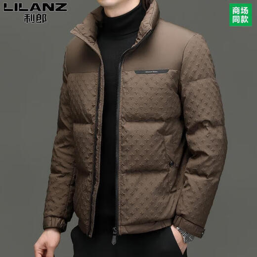 LILANZ Men's 2025 Winter Down Jacket Short Stand Collar Business Casual White Duck Down Versatile Solid Color Jacket White M 100-120Jin Jin equals 0.5 kg