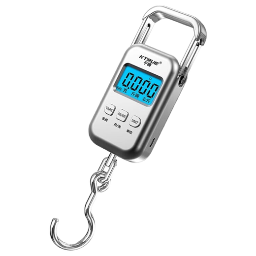 Qianque accurate rechargeable small portable electronic scale mini high-precision spring scale express luggage scale shopping portable steel scale rechargeable model 50Jin Jin equals 0.5kg, free charging cable + storage bag