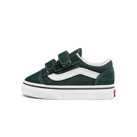 VANS children's shoes Old Skool V children's sneakers retro dark green buckle and sticky buckle personalized street green 19 measured inner length 11.5cm