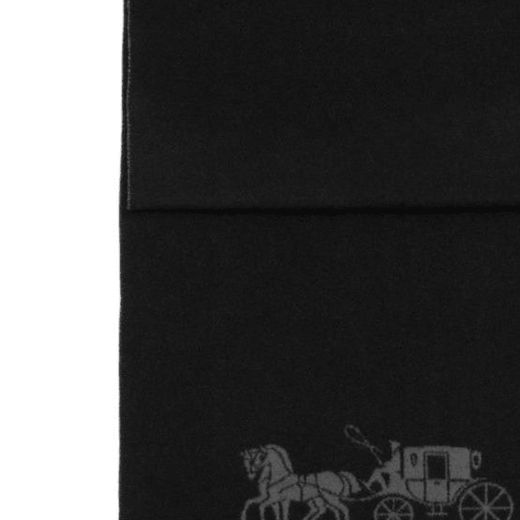 COACH Carriage Pattern Wool Velvet Scarf Unisex Couple Style Black Default F