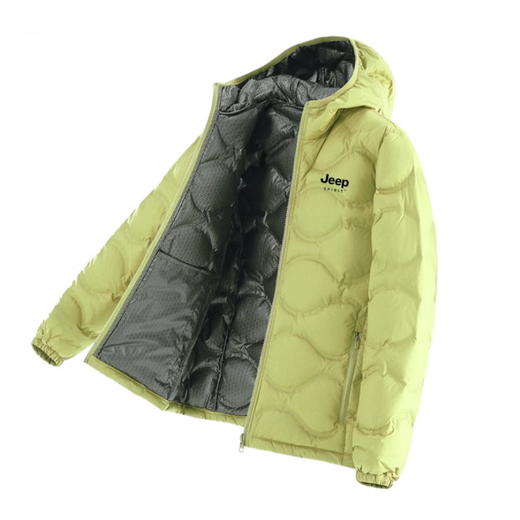 JEEP SPIRIT Thick Down Jacket for Men and Women 2025 New Winter Warm and Coldproof Hooded White Duck Down Jacket Top Men's XW25189 Oxygen Blue 2XL
