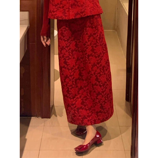 Pick-up Cat Toast Wear Wedding New Chinese Style National Style Engagement Dress Red Vest Suit Skirt Toast Wear Women Winter Bridal Knot Three-piece Set (Red Vest + Inner + Skirt) L