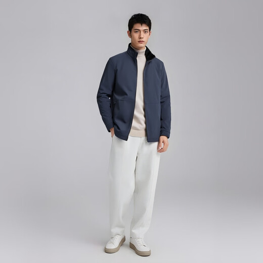 CHEVALPES international first-line brand pie overcome men's mink liner fur one-piece short stand-up collar nikon fur mink royal blue large piece of mink with mink + rabbit fur sleeves 3XL 185