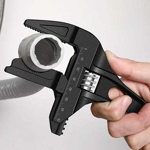 Bathroom wrench, multi-functional short handle wrench for water heating installation, large opening faucet sink special wrench, silver half arc