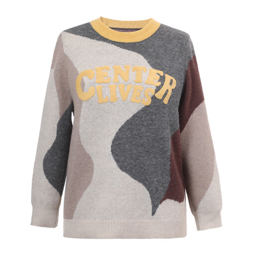 MsShe 18 count arctic velvet plus size women's 2025 winter wear fat mm jacquard embroidery contrasting thick sweater oatmeal color ready stock 5XL