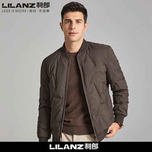 LILANZ down jacket winter baseball stand collar warm and cold-proof clothing fashionable casual light and versatile white duck down jacket coffee baseball collar 60351 M 170 (recommended 100-120 Jin Jin equals 0.5 kg)