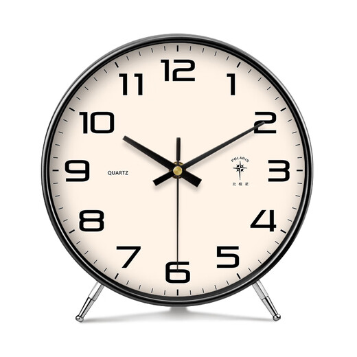 Polaris Nordic Ornament Table Clock Modern Simple Clock Bedroom Bedside Silent Desktop Desktop Solid Color Atmospheric Clock Polaris Constellation Clock 043 Black Ordinary Movement 8 inches in diameter 20 cm