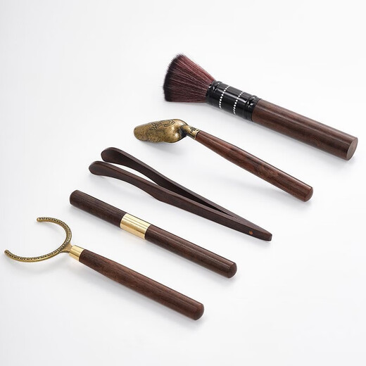 Lion Aokang tea clips, Kung Fu tea set accessories, tea ceremony non-slip cup clips, tea drinking tools, tea making tea cups, tweezers, wooden tea clips, black sandalwood tea clips, one pack