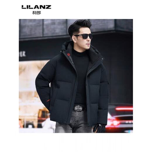 LILANZ Зимняя одежда для папы для молодых и средних лет, белая утиная пуховая куртка с отворотами и капюшоном, корейский пуховик, мужская простая куртка, мужская, зеленая, 2519-съемная подкладка на утином пуху, 14XL (190)