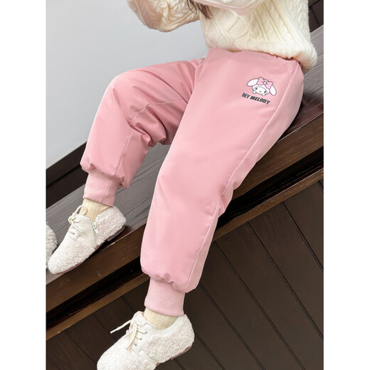 HAL.DUCK down pants for girls, winter Melody children's warm cotton pants, stylish white duck down thickened pants for baby girls, purple 100 cm (recommended height 90-98cm)