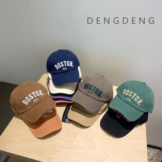 YEEHOO children's hat boys and girls spring and autumn ins Korean version new hip-hop peaked cap fashionable baby baseball cap trend military green_1630 baseball cap 170 4-8 years old (head circumference 50-54CM)_soft top hat shallow_adjustable