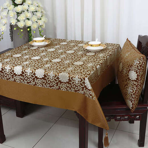 Yusen Yiyi Bixu Pastoral Table Flag Table Cloth Chair Cover Fabric Dining Table Cloth Coffee Table Cloth Table Flag Square Tablecloth Table Cloth Cover Light Yellow Five Dragons Group 150x210cm