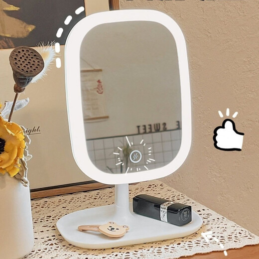 Domestic products carefully selected luminous LED smart makeup mirror with light girls' bedroom dressing table dressing mirror student dormitory desktop fill-in mirror white