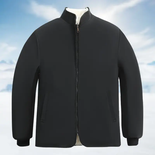 Fur all-in-one fur jacket, thickened and warm, winter men's and women's inner lining leather jacket, black XL, recommended weight 100-120 Jin Jin equals 0.5 kg