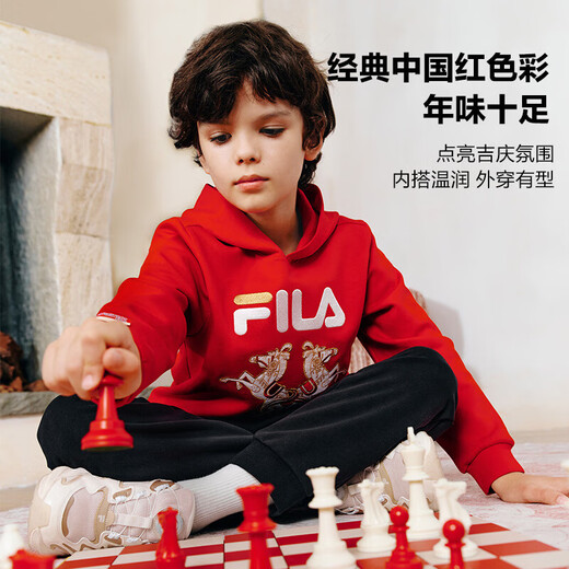 FILA children's sweatshirt 2026 spring men's and large children's hooded sweatshirt