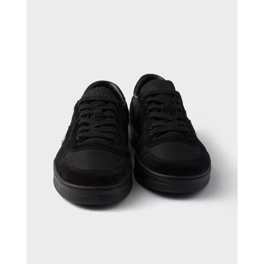 PRADA men's casual shoes, comfortable, wear-resistant, lightweight low-top shoes, low-top lace-up daily commuter sneakers, black 40