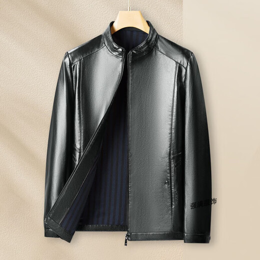 梦特娇（MONTAGUT）【优选皮革&防风保暖】梦特娇专款秋冬立领皮衣男外套364365003SX 中灰 4XL 58 195/108A